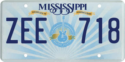 MS license plate ZEE718