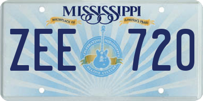 MS license plate ZEE720