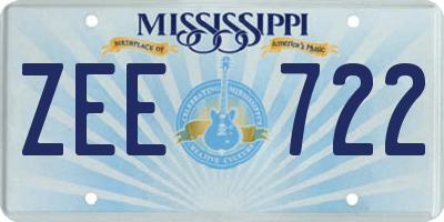 MS license plate ZEE722