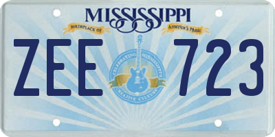 MS license plate ZEE723