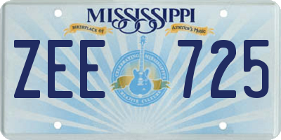 MS license plate ZEE725