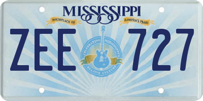 MS license plate ZEE727