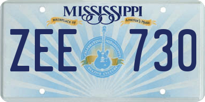 MS license plate ZEE730
