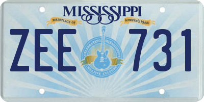 MS license plate ZEE731