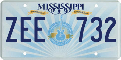 MS license plate ZEE732