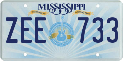 MS license plate ZEE733