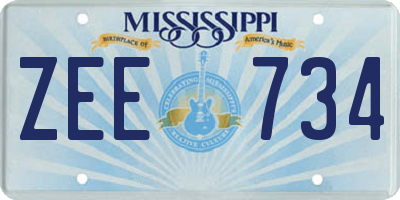 MS license plate ZEE734