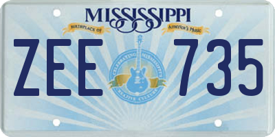 MS license plate ZEE735
