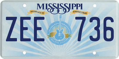 MS license plate ZEE736
