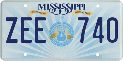MS license plate ZEE740