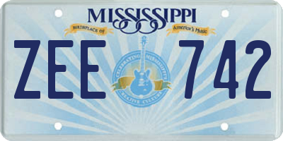 MS license plate ZEE742