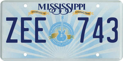 MS license plate ZEE743