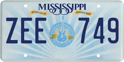 MS license plate ZEE749