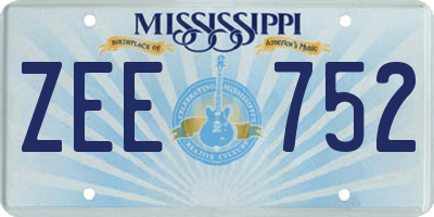 MS license plate ZEE752