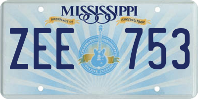 MS license plate ZEE753