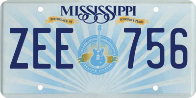 MS license plate ZEE756