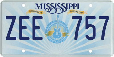 MS license plate ZEE757