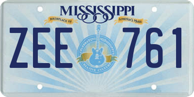 MS license plate ZEE761