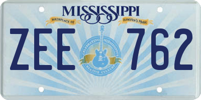 MS license plate ZEE762