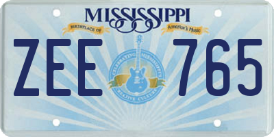 MS license plate ZEE765