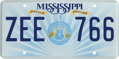 MS license plate ZEE766