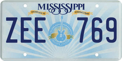 MS license plate ZEE769