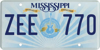 MS license plate ZEE770