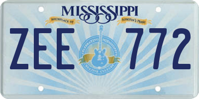 MS license plate ZEE772