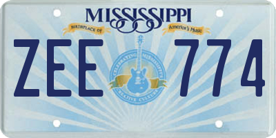 MS license plate ZEE774