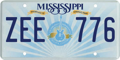 MS license plate ZEE776