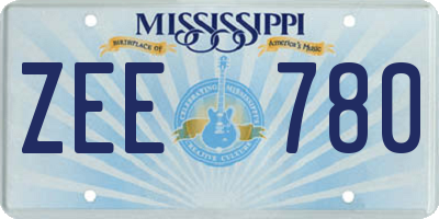MS license plate ZEE780