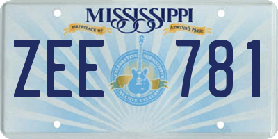 MS license plate ZEE781