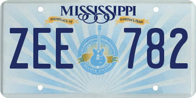 MS license plate ZEE782