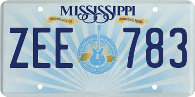 MS license plate ZEE783