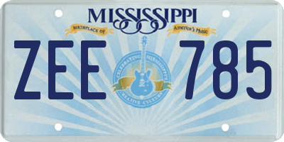 MS license plate ZEE785