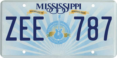 MS license plate ZEE787