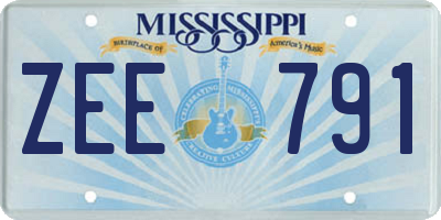 MS license plate ZEE791