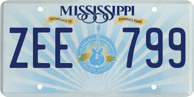 MS license plate ZEE799