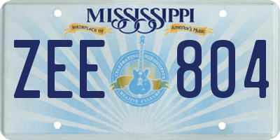 MS license plate ZEE804