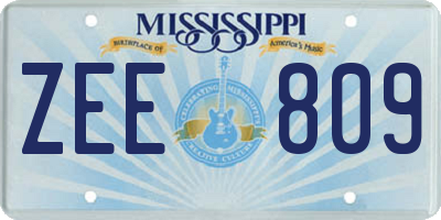 MS license plate ZEE809