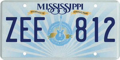 MS license plate ZEE812