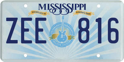 MS license plate ZEE816