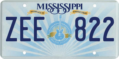 MS license plate ZEE822