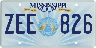 MS license plate ZEE826