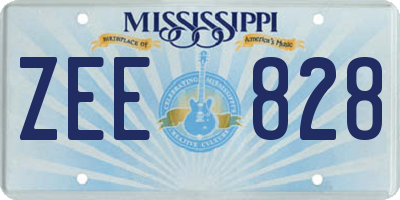 MS license plate ZEE828