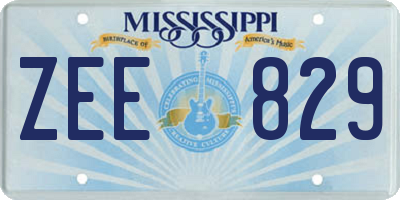 MS license plate ZEE829