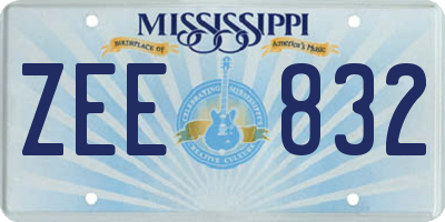 MS license plate ZEE832