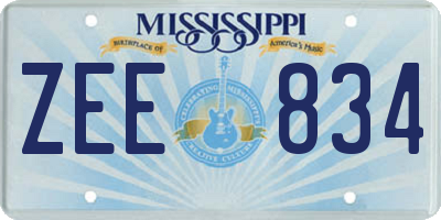 MS license plate ZEE834