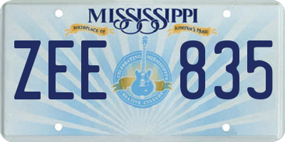 MS license plate ZEE835