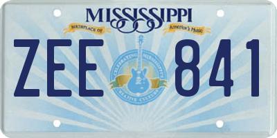 MS license plate ZEE841